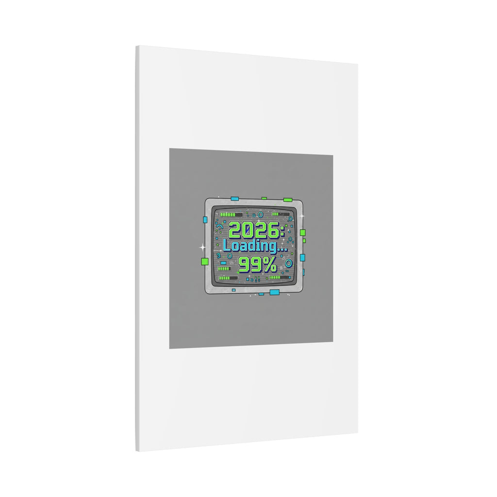 2026 Loading 99% Canvas | NYE countdown, retro system interface