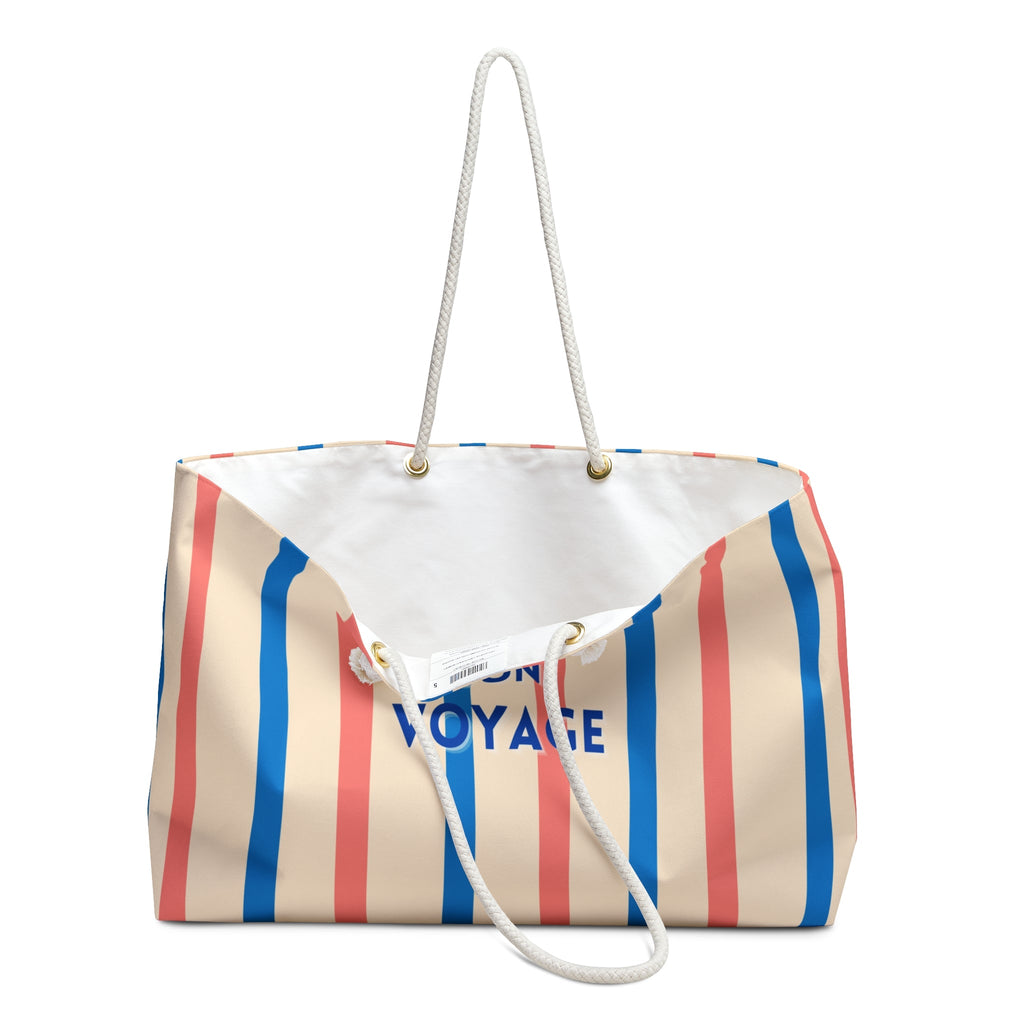 French Nautical Weekender Bag, Bon Voyage