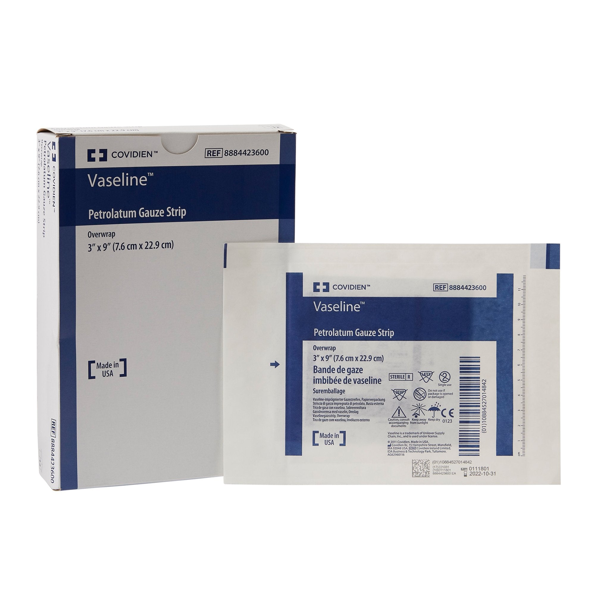 Vaseline® Petrolatum Impregnated Dressing, 3 x 9 Inch 8884423600
