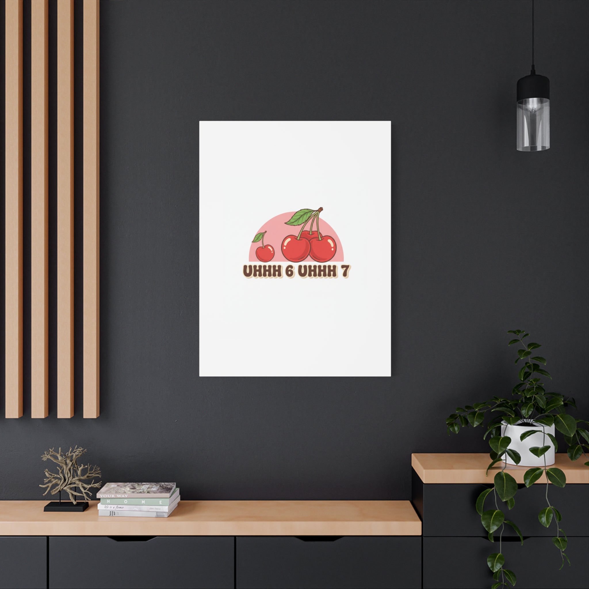 Six Severn Cherry Retro Graphic Canvas | kawaii fruit print, vintage cherry design