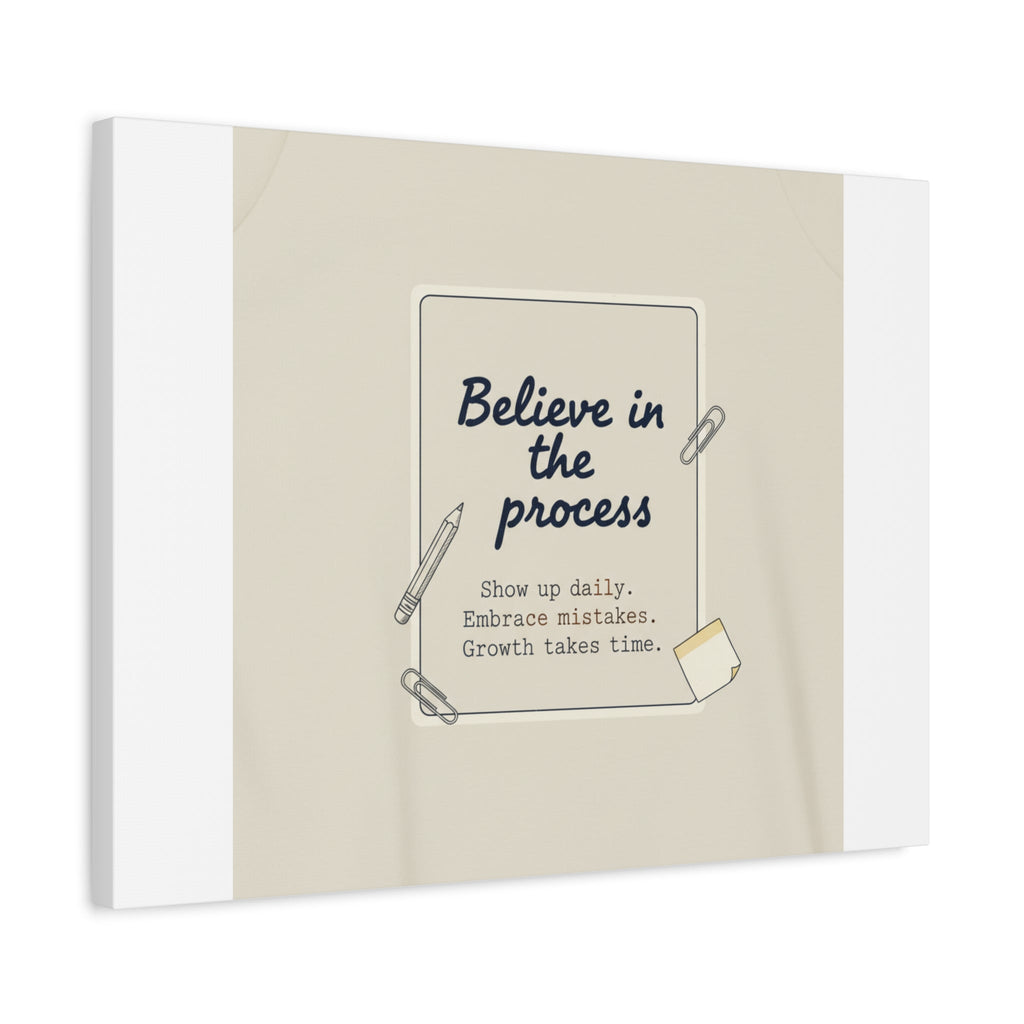 Believe in the Process Canvas | analogue note to self, handwritten reminder décor
