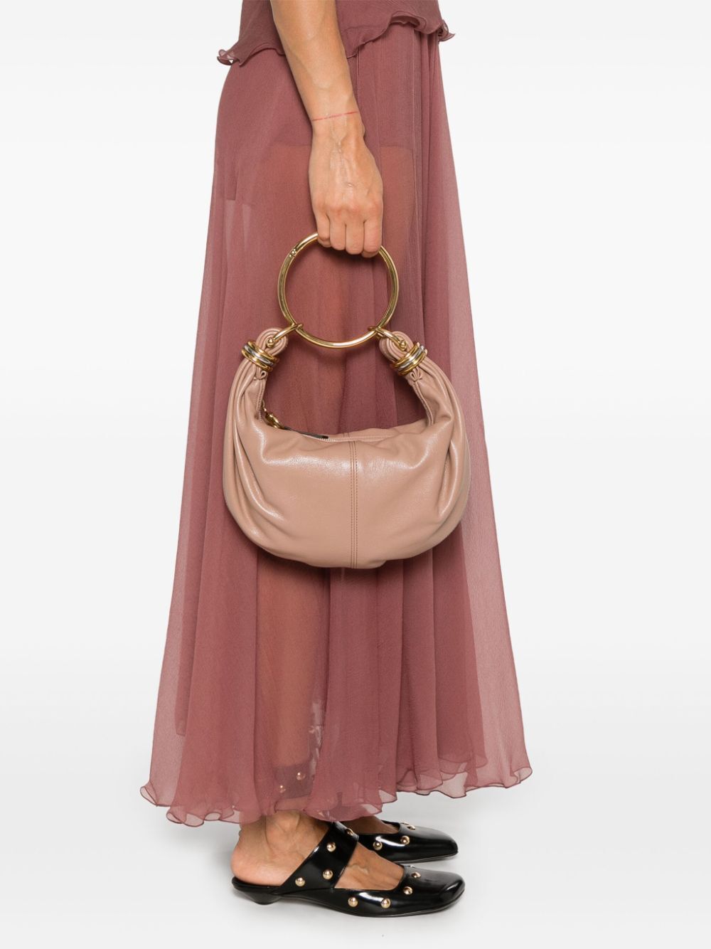 Chloe Women Small Bracelet Hobo Bag In Grained Leather