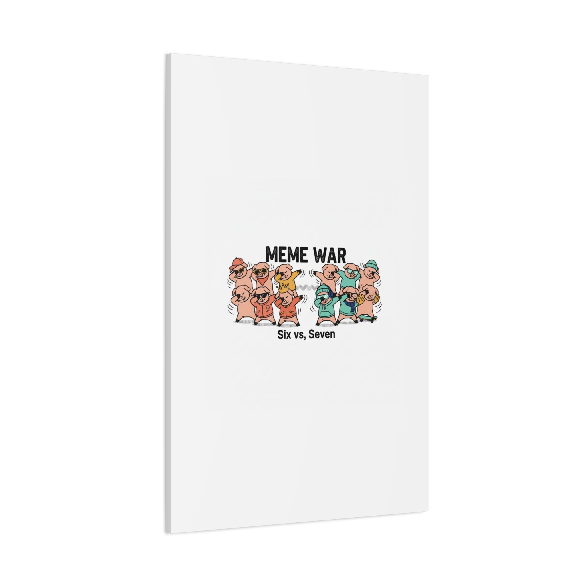 Meme War: Six vs. Seven Canvas Wall Art