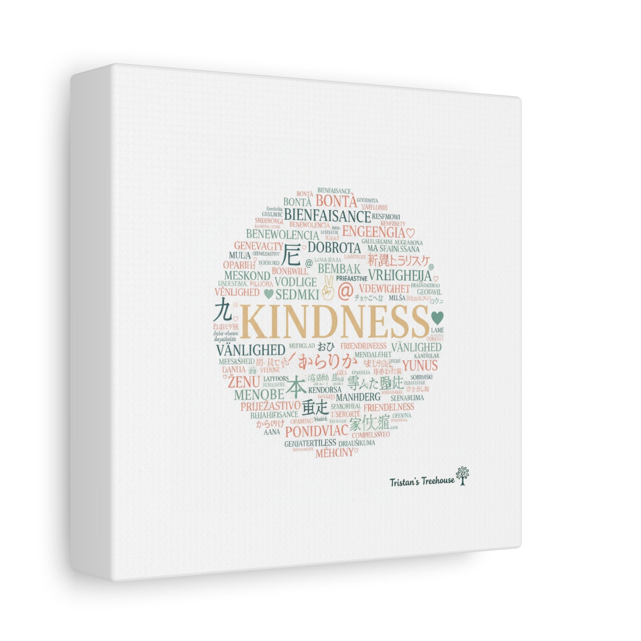 Kindness Word Cloud Canvas | Fresh Start Minimalist Wall Art