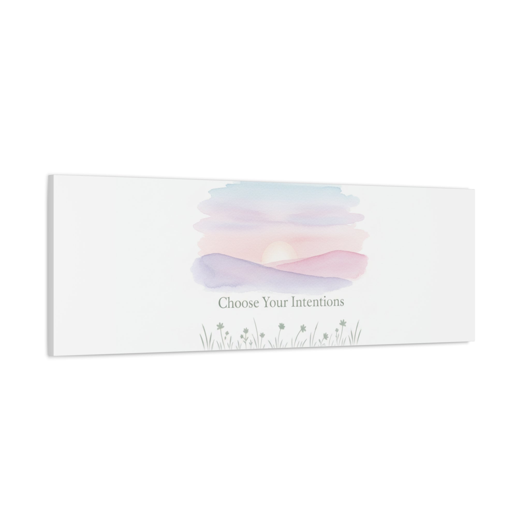 Choose Your Intentions Canvas, soft wellness poster, pastel gradient mindfulness art
