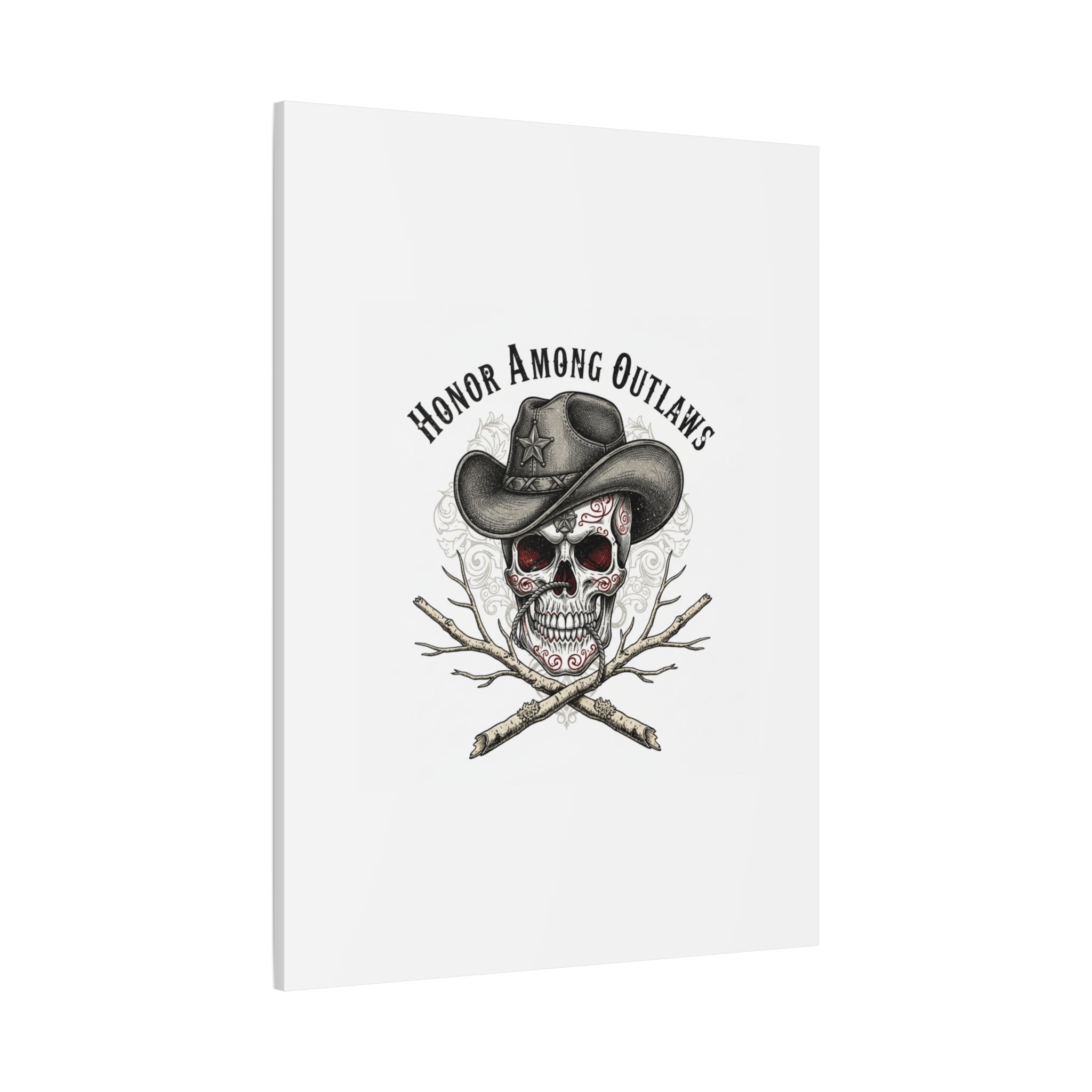 Honor Among Outlaws Canvas | Western Skull Art, Gothic Americana Desert Noir