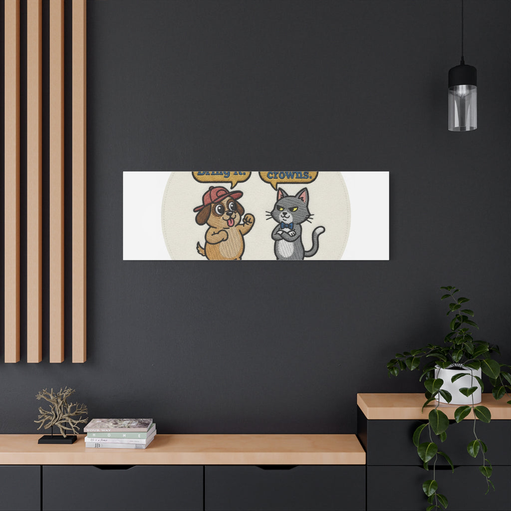 Funny Cat vs Dog Canvas | Pet Rivalry Wall Art