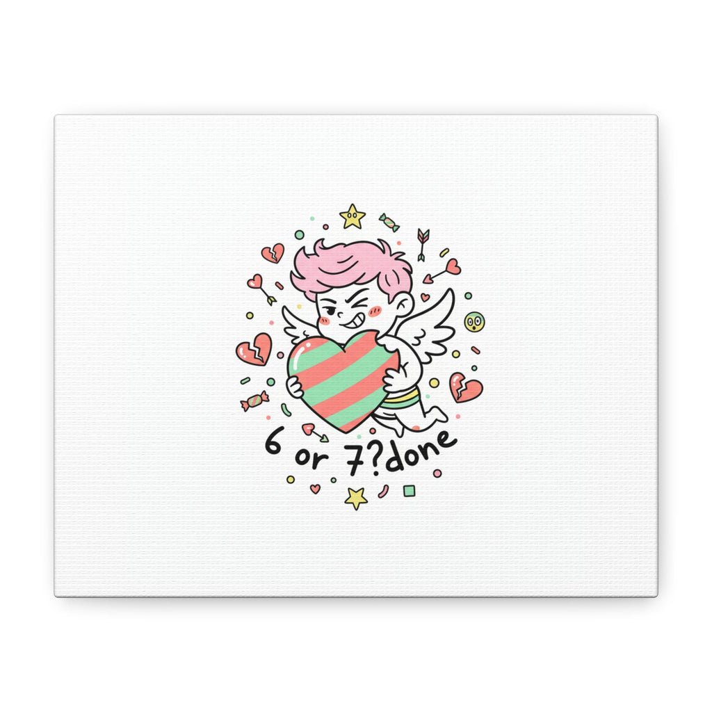 Weird Cupid heart illustration Canvas | Weird Valentine, quirky chaotic love