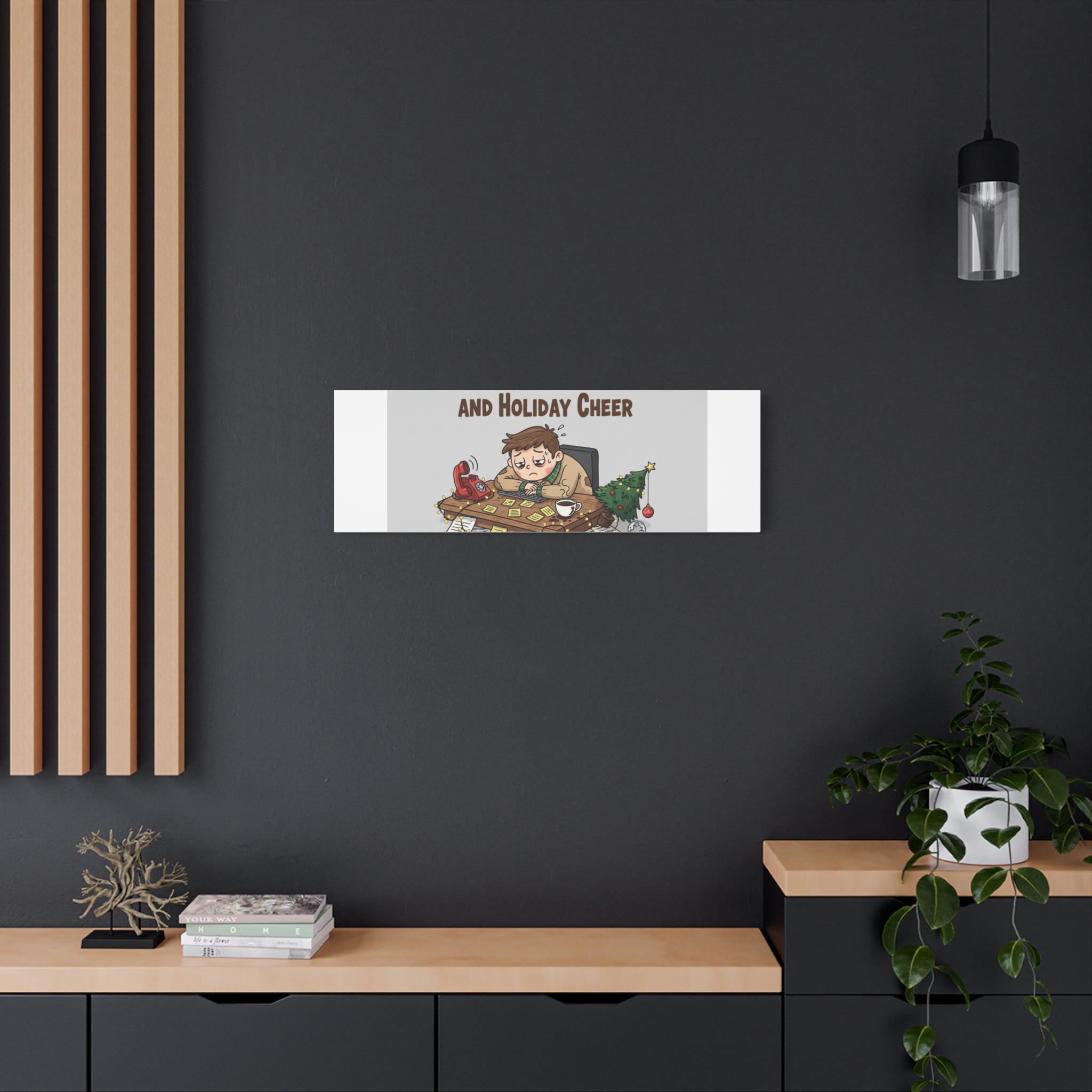 Surviving on Coffee and Holiday Cheer Canvas | Holiday Burnout, Festive But Tired