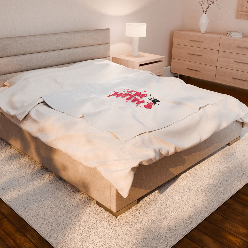 Valentine's 'I with 6 for 7' Meme Velveteen Plush Blanket