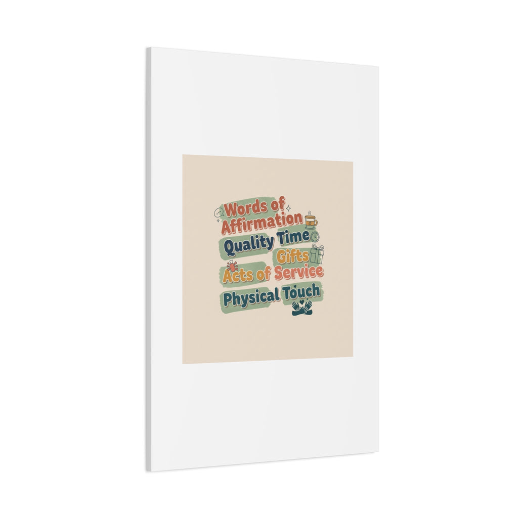 Love Languages List Matte Canvas Wall Art | love language meme, relationship humor