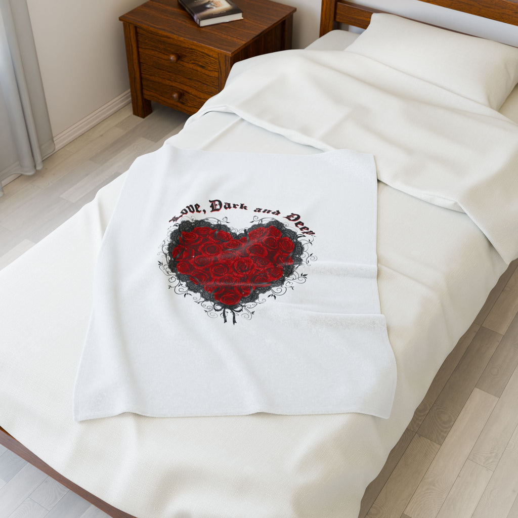Love, Dark and Deep Heart Plush Blanket | gothic romance, 80s new romantic