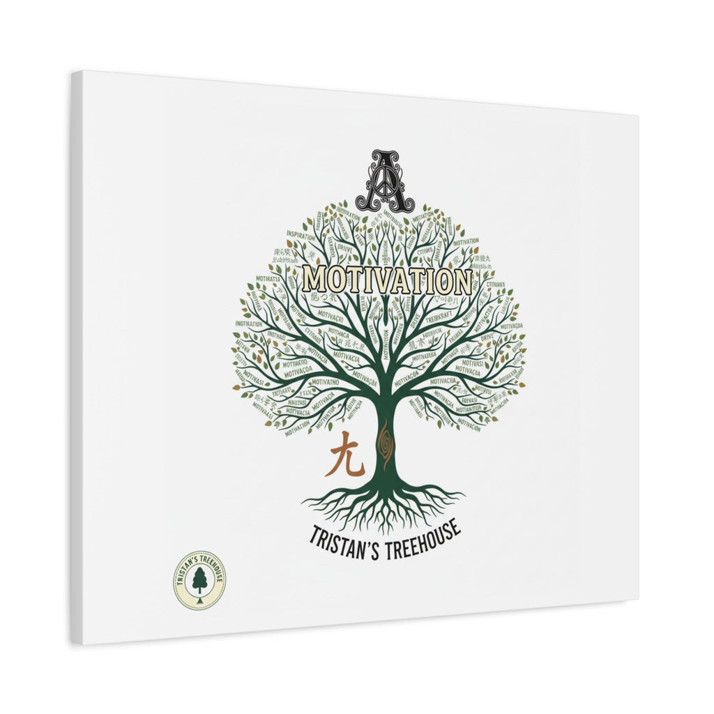 Handwritten Doodle Tree Canvas | Matte Stretched Wall Art