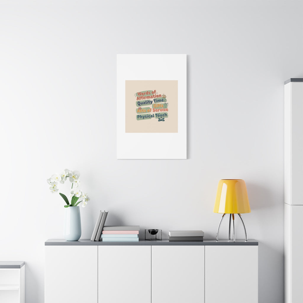 Love Languages List Matte Canvas Wall Art | love language meme, relationship humor