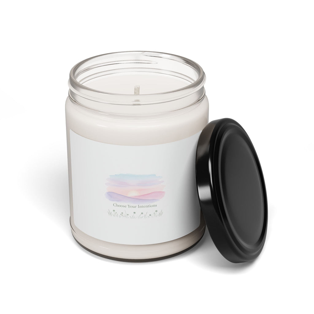 Gentle Intention Scented Soy Candle | Mindful Wellness, Pastel Gradient