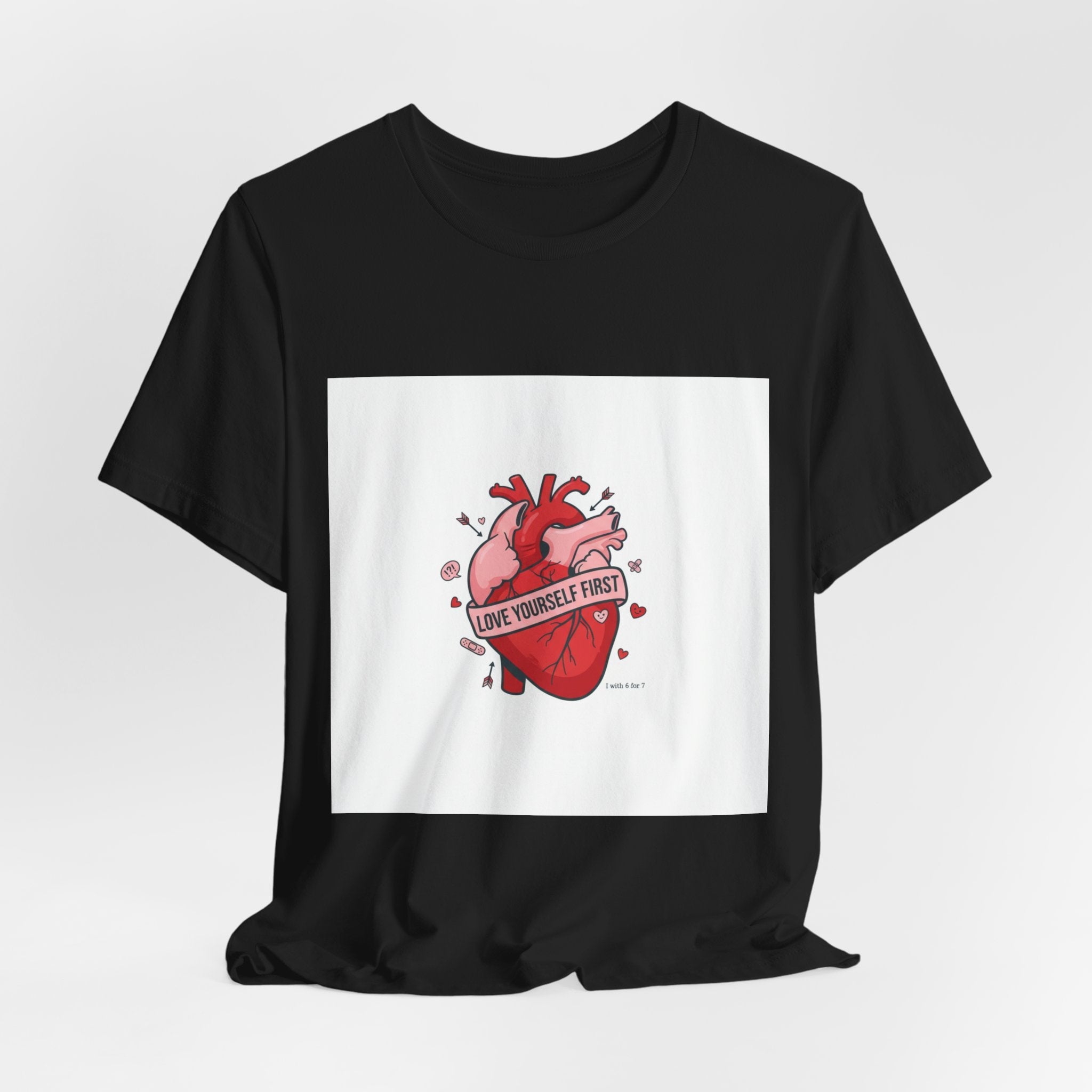 Love Yourself First Tee | anti love graphic, edgy heart shirt