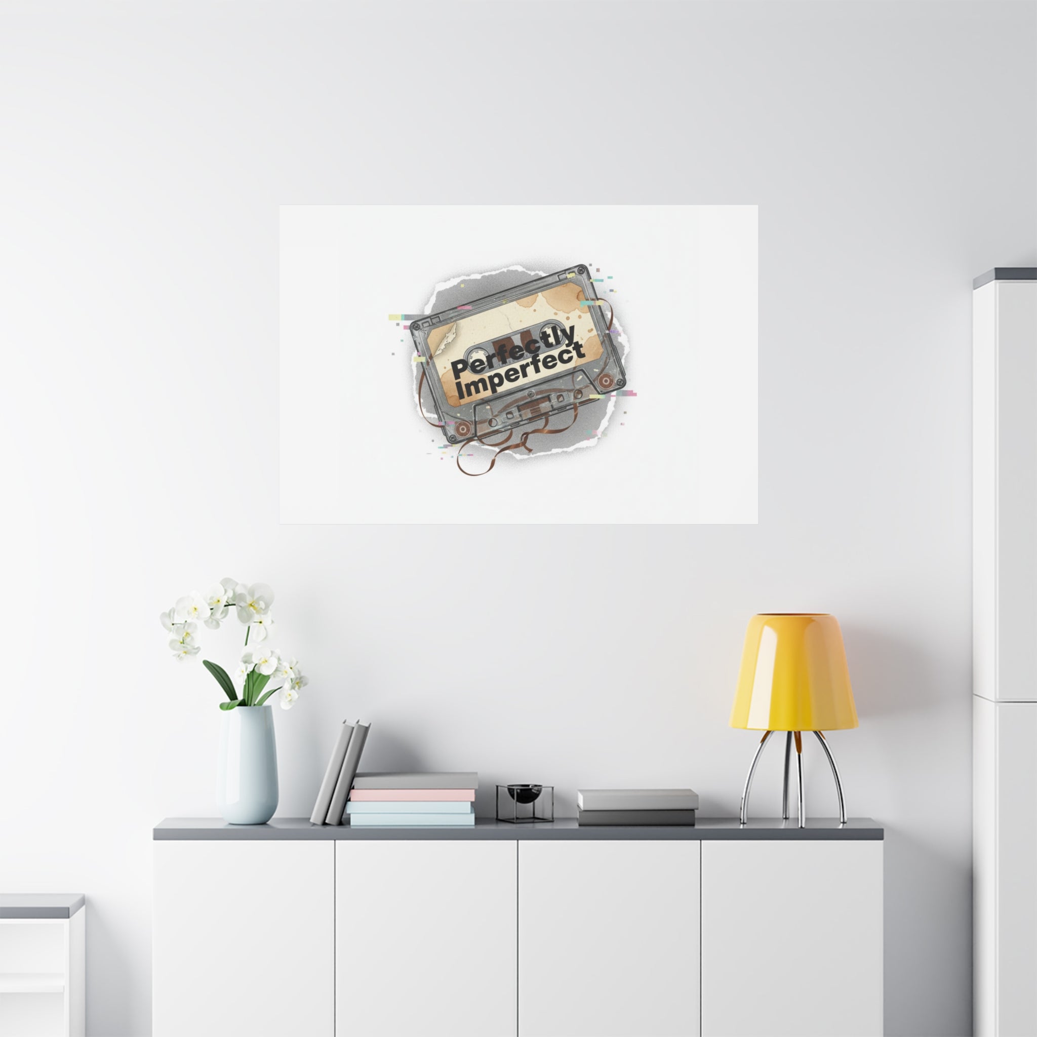 Perfectly Imperfect Cassette, Canvas Print | Analog Error, glitch art static