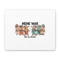 Meme War: Six vs. Seven Canvas Wall Art