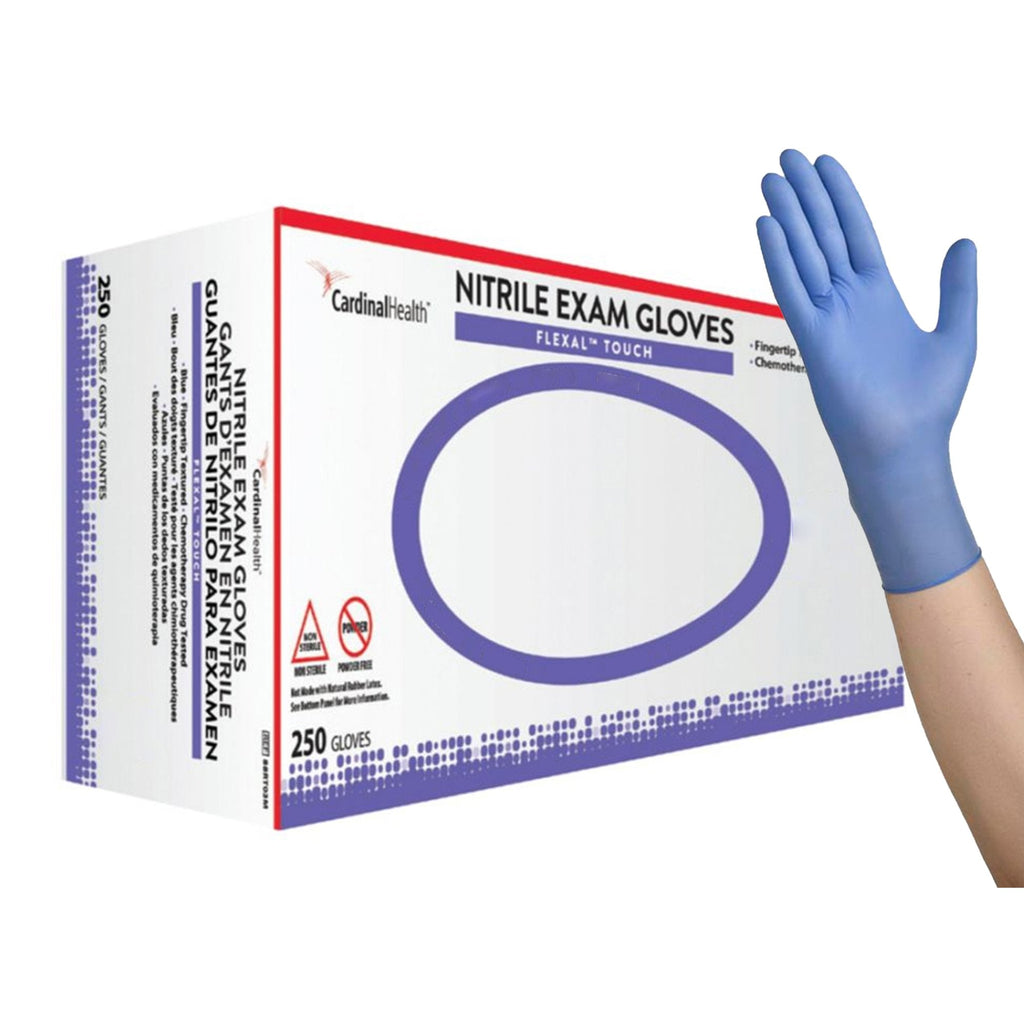 Exam Glove FLEXAL™ Touch X-Large NonSterile Nitrile Standard Cuff Length Textured Fingertips Blue Chemo Tested 88RT05XL