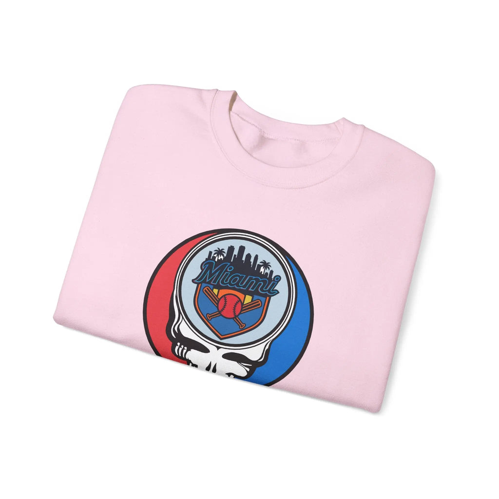 Miami Marlins Original Stealie Grateful Dead Crewneck Grateful Dead Sweatshirt