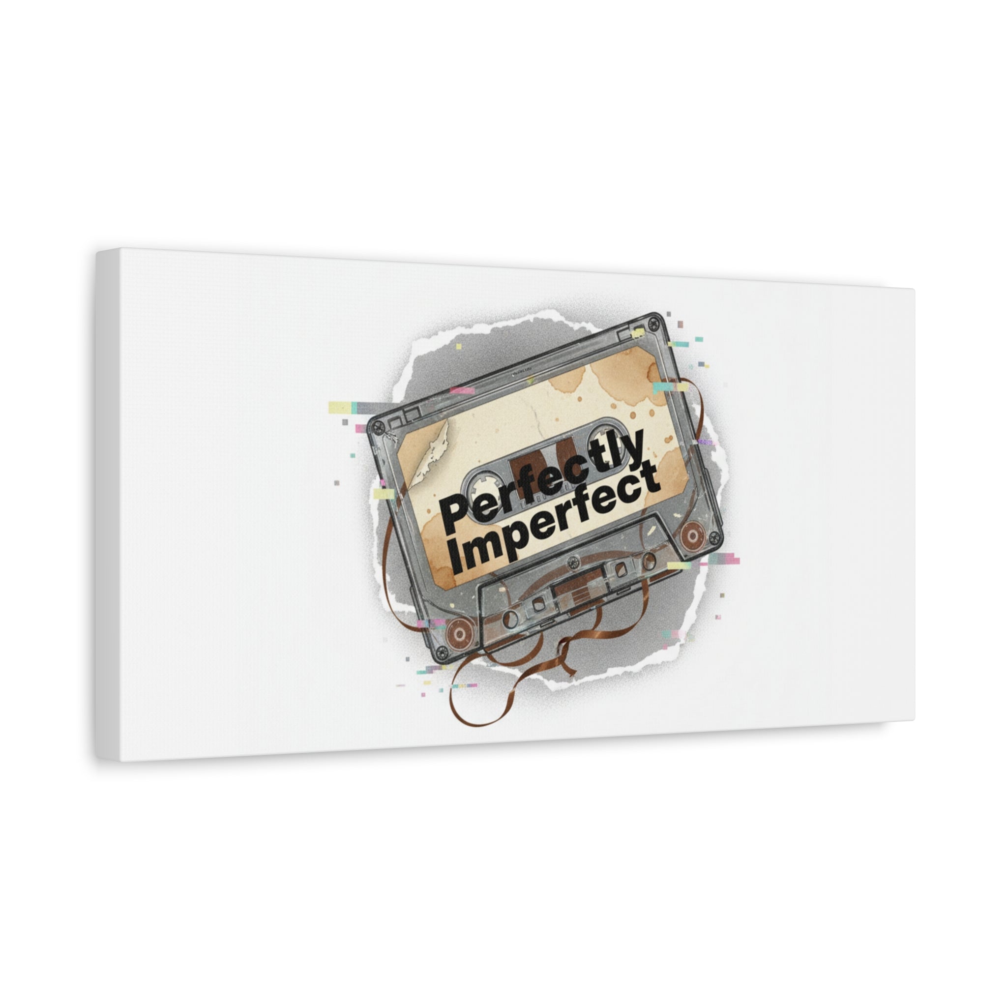 Perfectly Imperfect Cassette, Canvas Print | Analog Error, glitch art static