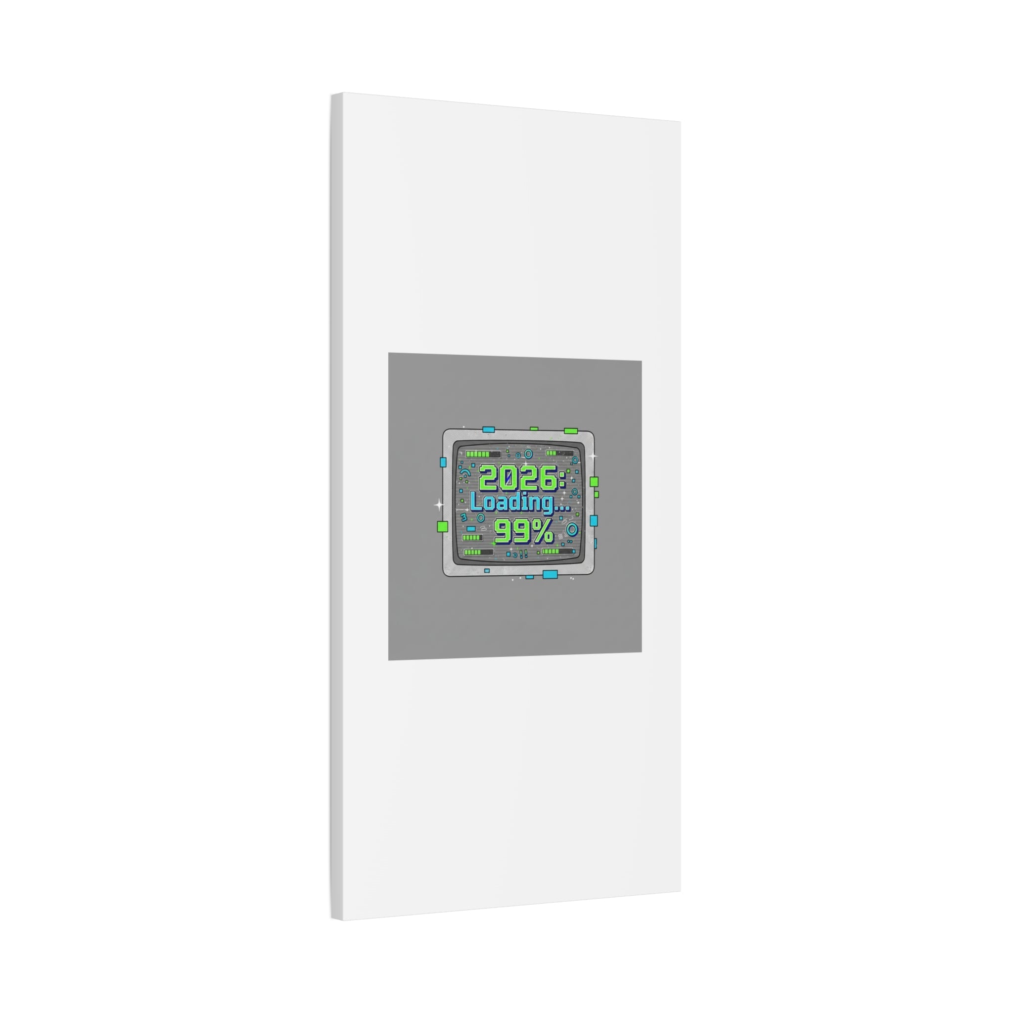 2026 Loading 99% Canvas | NYE countdown, retro system interface