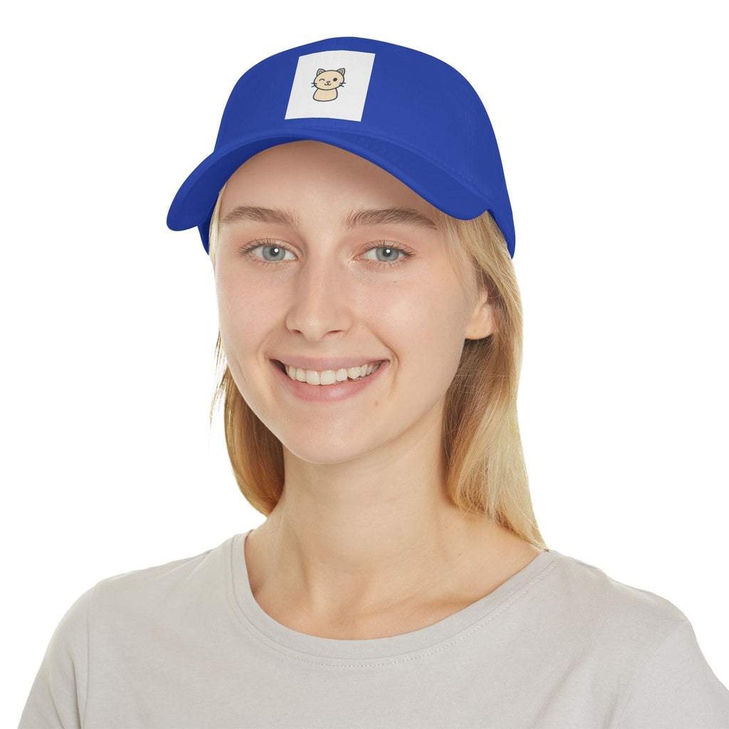 Cute Cat Patch Baseball Cap — Minimalist Kitten Embroidered Hat