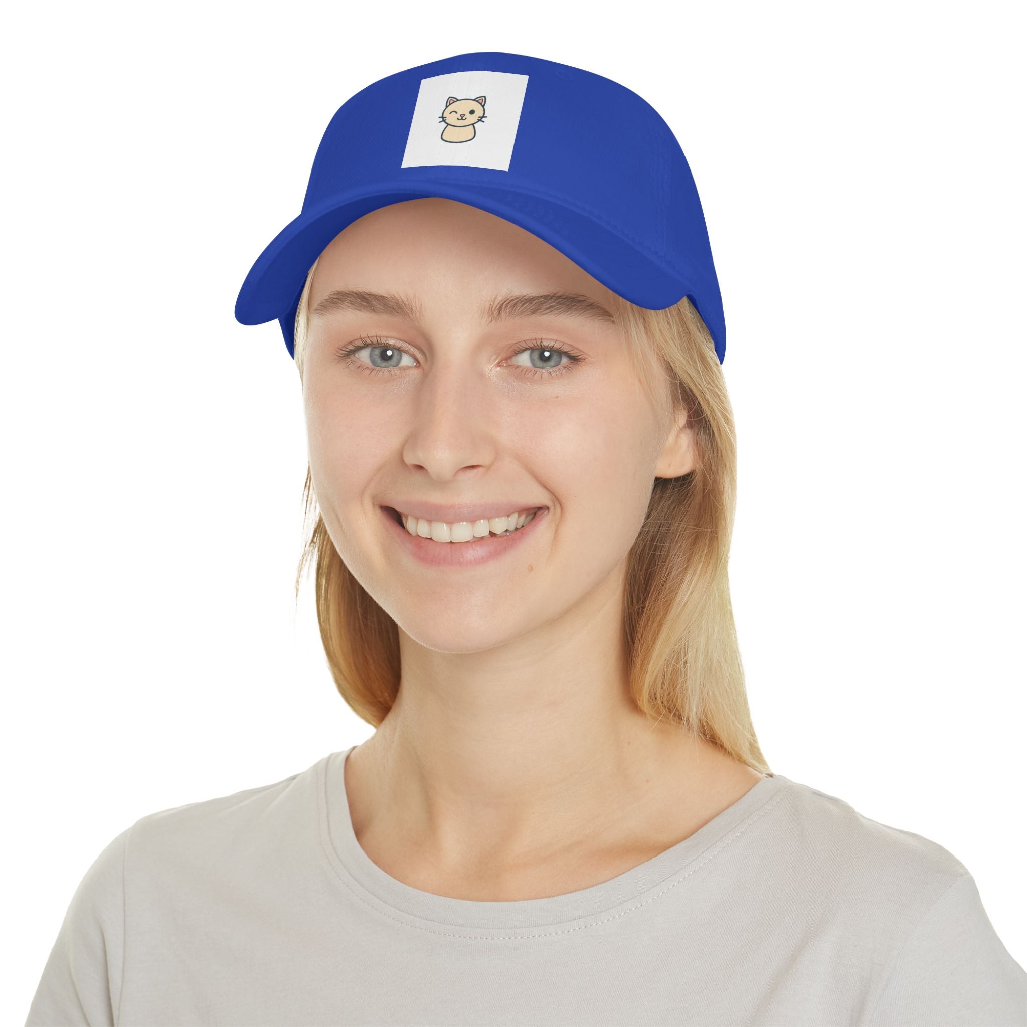 Cute Cat Patch Baseball Cap — Minimalist Kitten Embroidered Hat