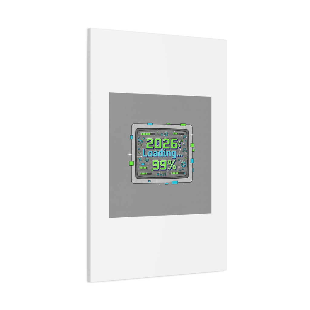 2026 Loading 99% Canvas | NYE countdown, retro system interface