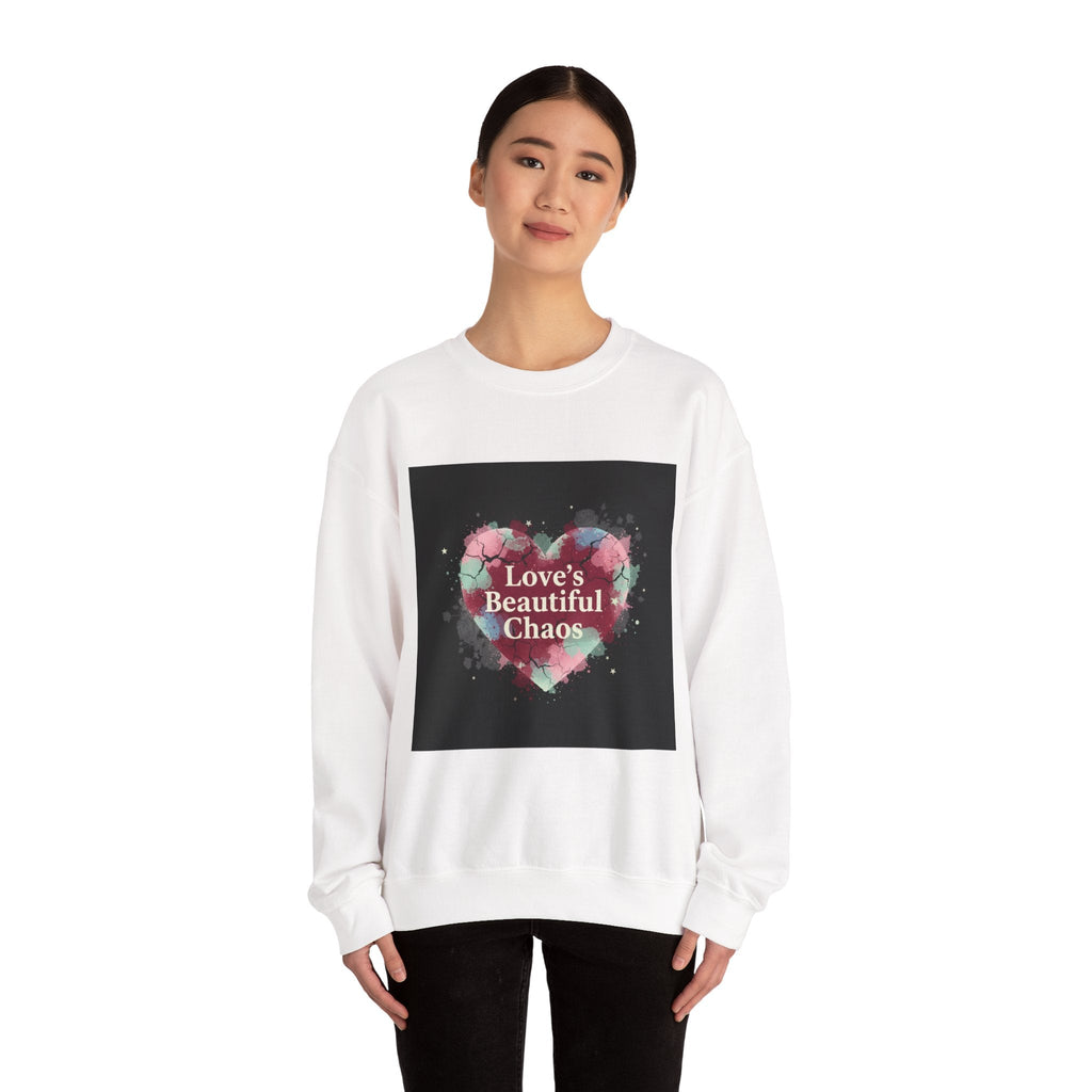 Love's Beautiful Chaos Sweatshirt | soft grunge heart, distressed collage