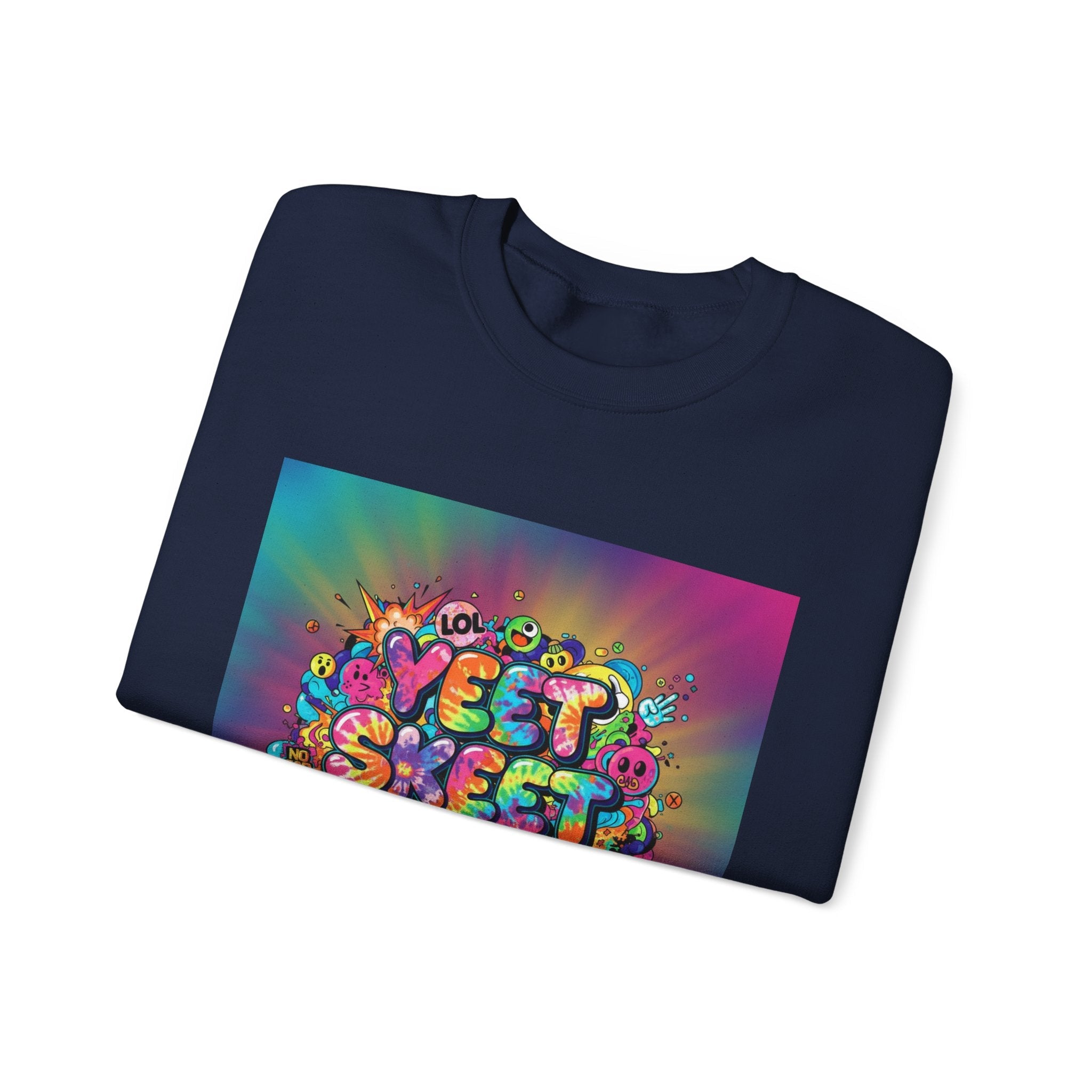 Yeet Sleep Repeat Sweatshirt | meme phrase, glitch graphic
