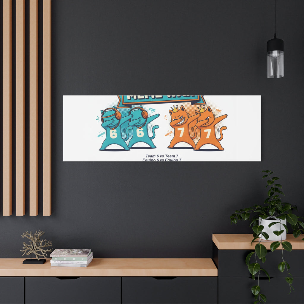 Meme War: Six vs. Seven Canvas Wall Art