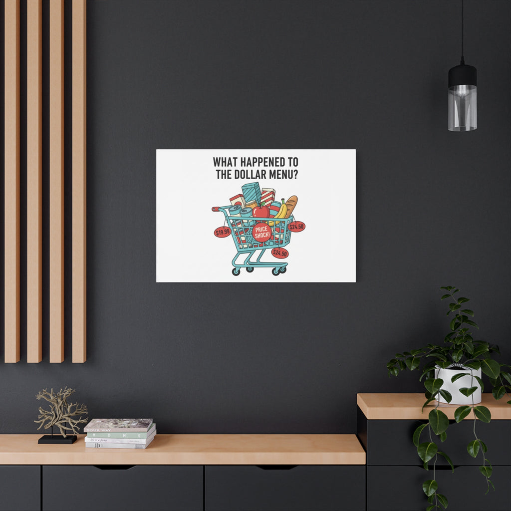 What Happened to the Dollar Menu? Canvas | Grocery Prices Meme, Price Shock Wall Art