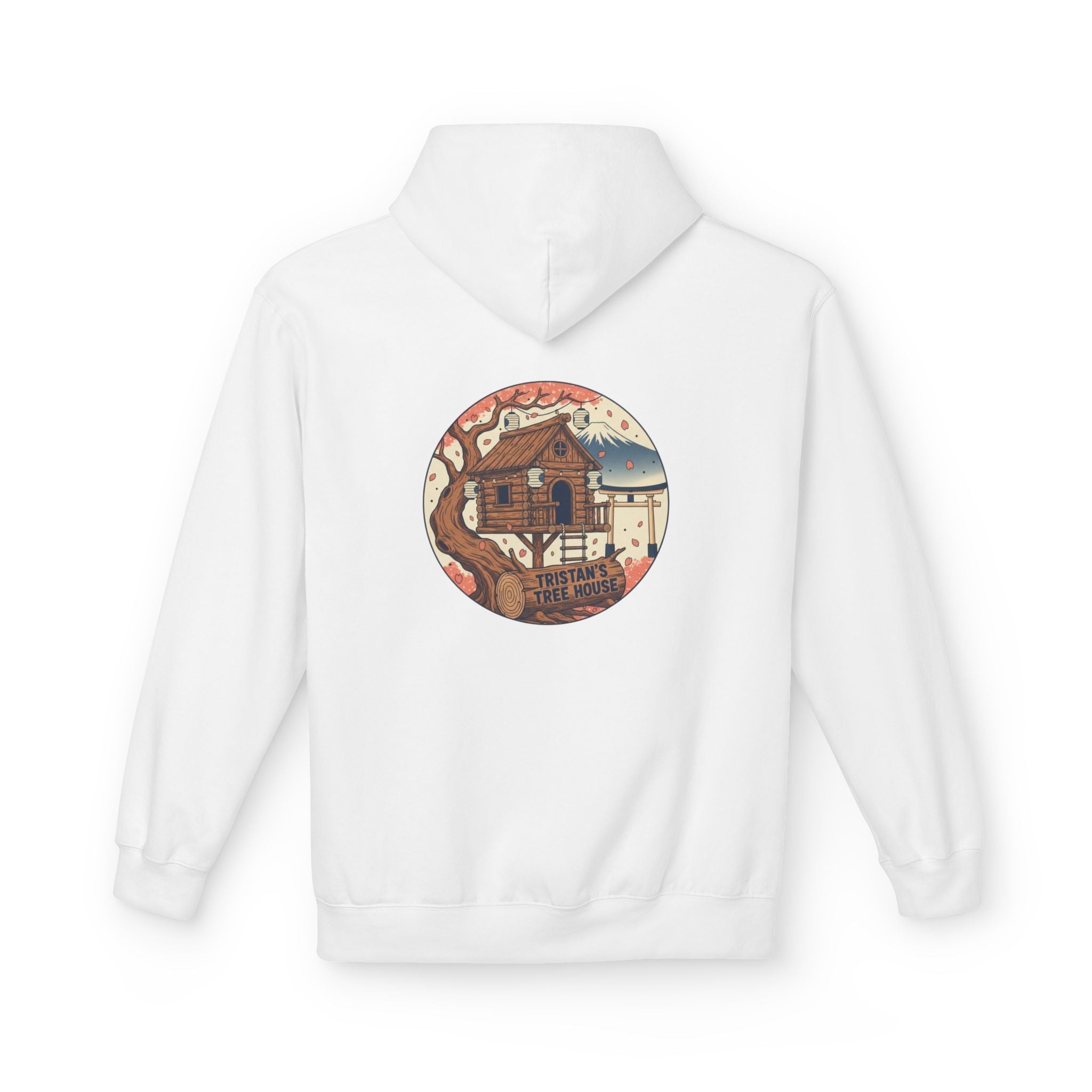 Hoodie — “Love is a Universal Language” Cozy Retro Cabin Graphic Hoodie