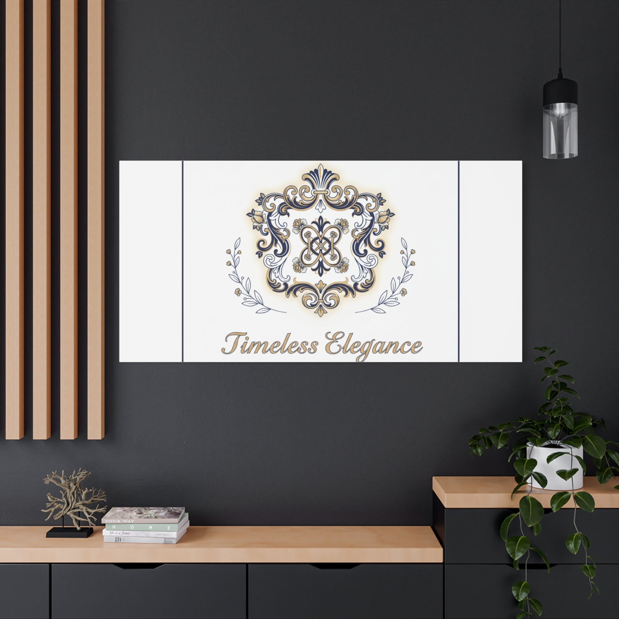Ornate Brooch Emblem Canvas | Vintage Formalwear Accents, Baroque Print