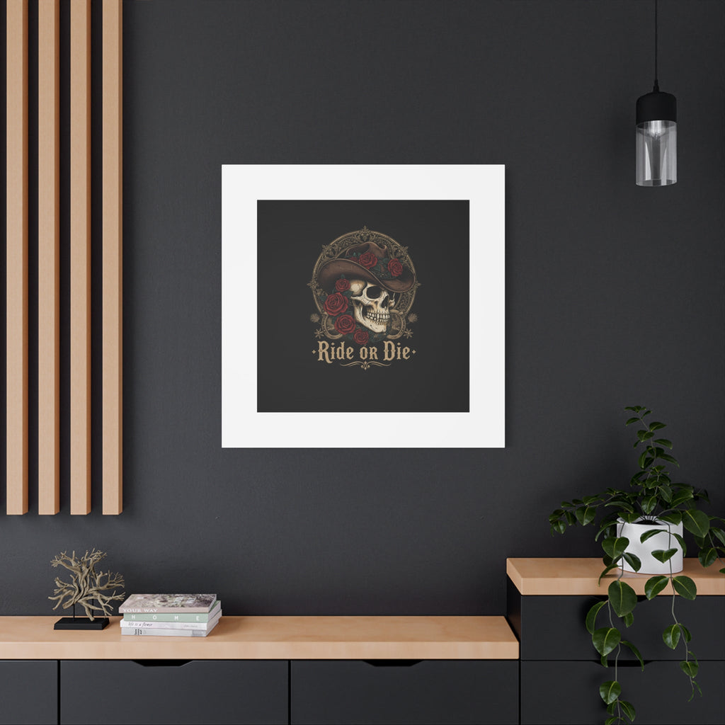 Ride or Die Skull Canvas | Western Skull Art, Gothic Americana