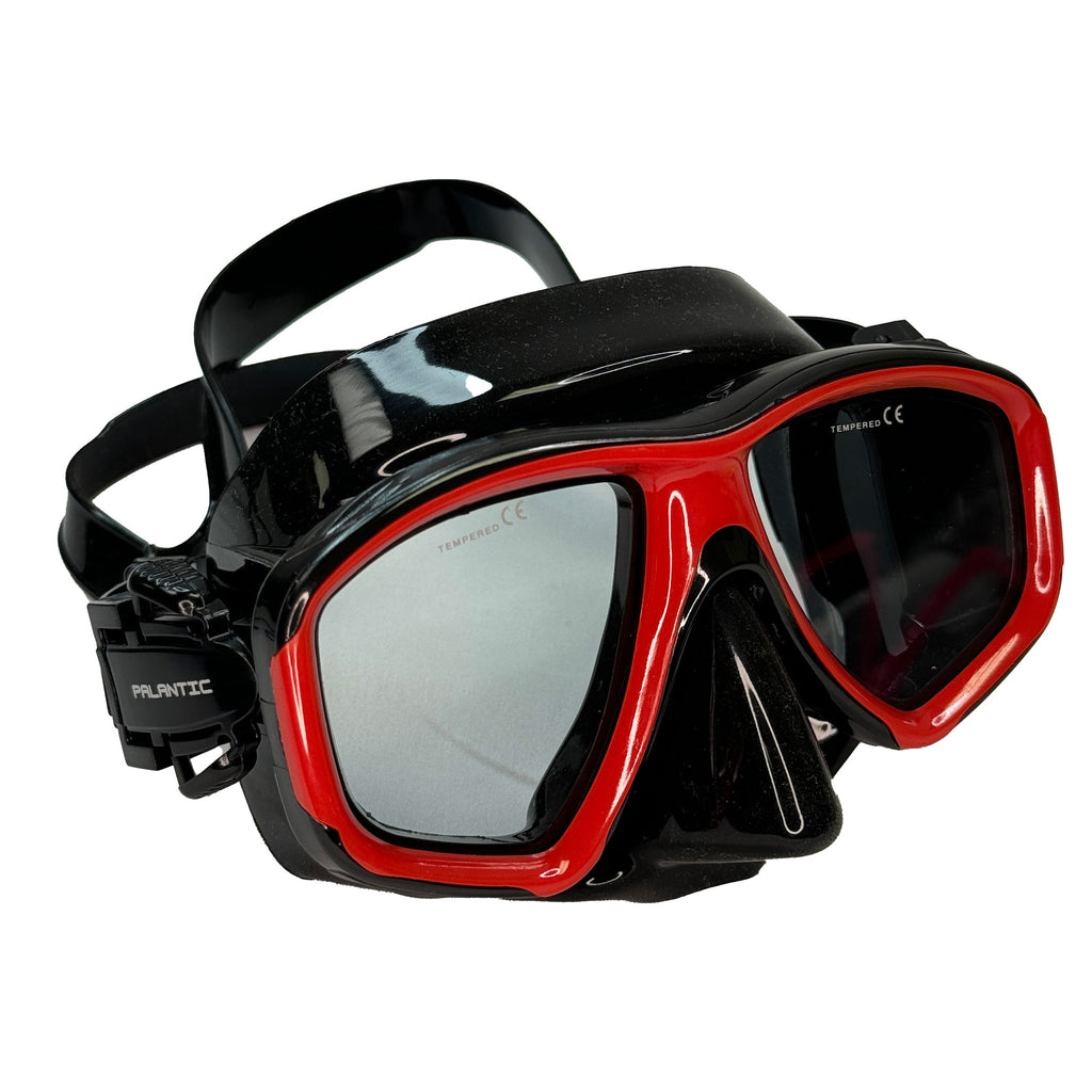 Palantic M36 Solid Red/Black Silicone RX Farsighted Gauge Reader Lenses Dive/Snorkeling Mask