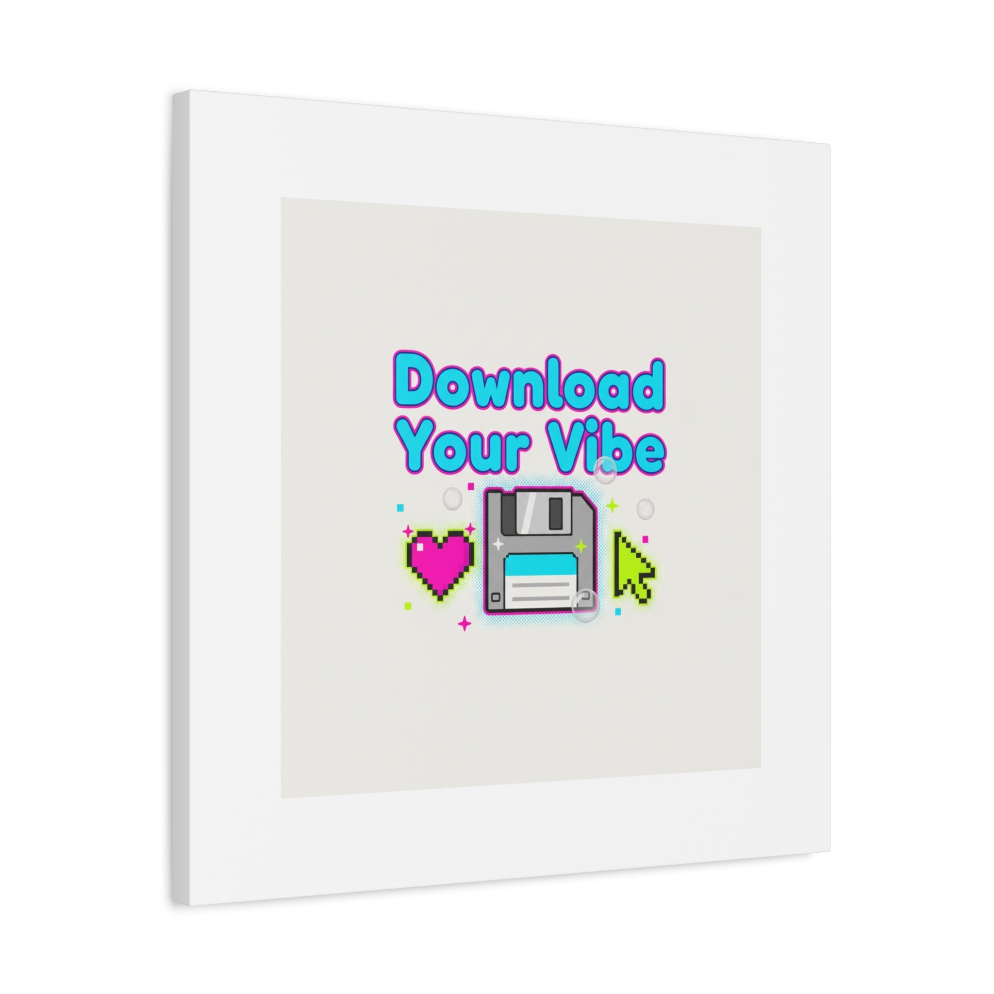 Download Your Vibe Canvas | Y2K Retro Tech, Pixel Floppy Disk Poster