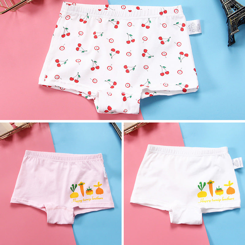 Children'S Antibacterial Underwear, Pure Cotton Breathable Boxer Shorts, Girls' Baby Boxer Shorts, Boneless And Comfortable Tide