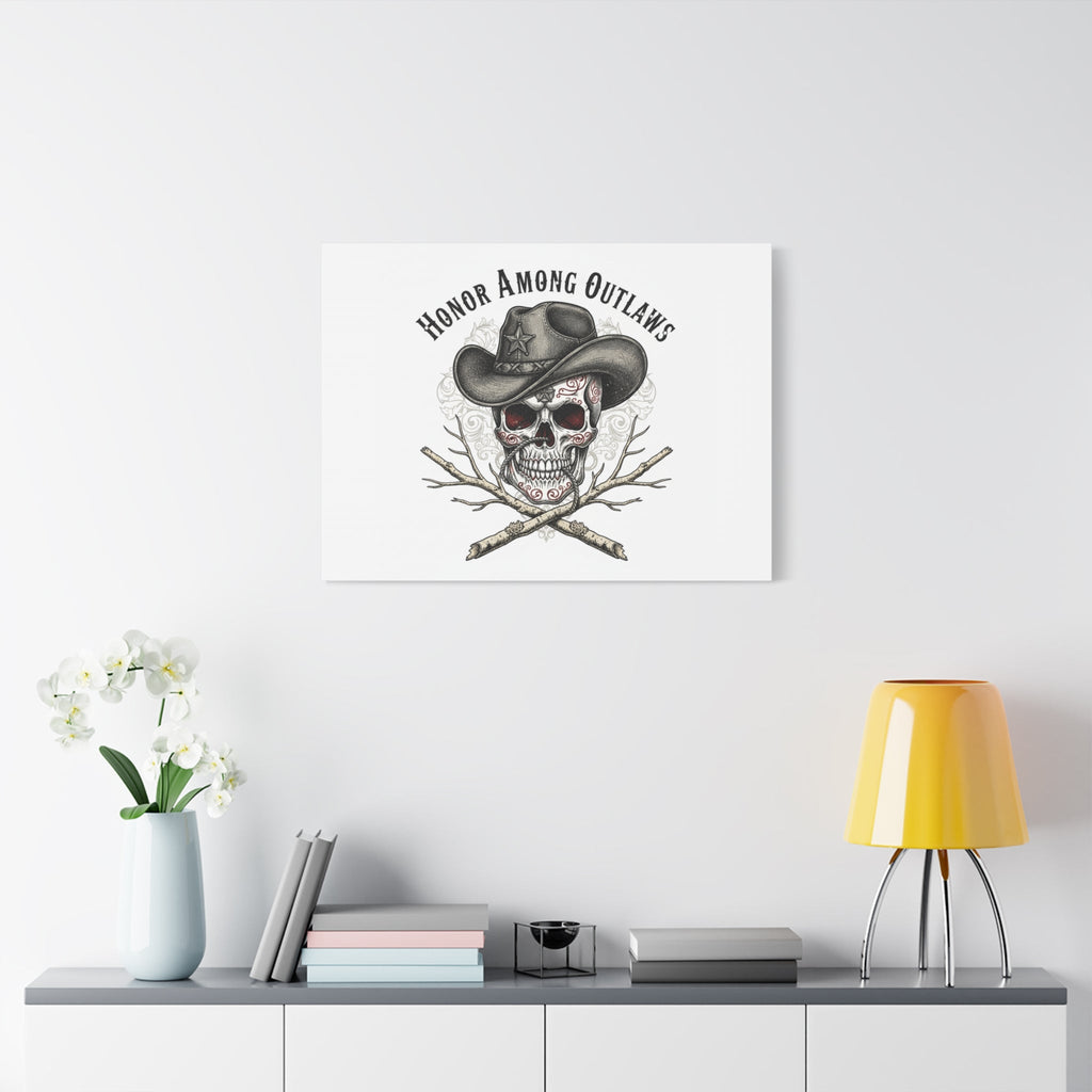 Honor Among Outlaws Canvas | Western Skull Art, Gothic Americana Desert Noir