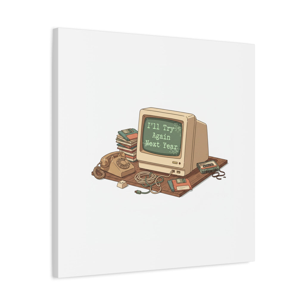 I’ll Try Again Next Year Canvas | Resolution Joke, January Burnout Poster