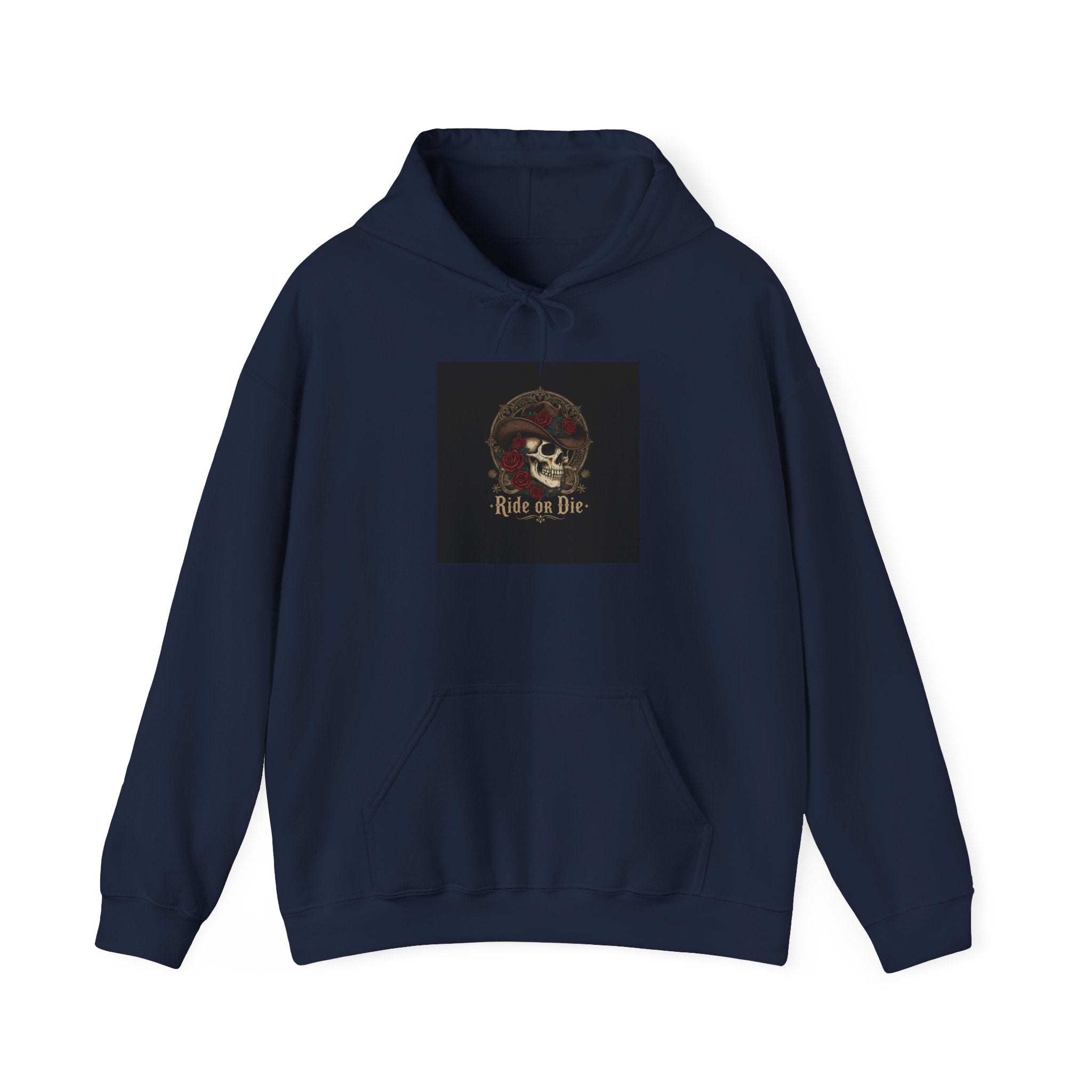 Ride or Die Skull, Hoodie | western skull art, gothic Americana