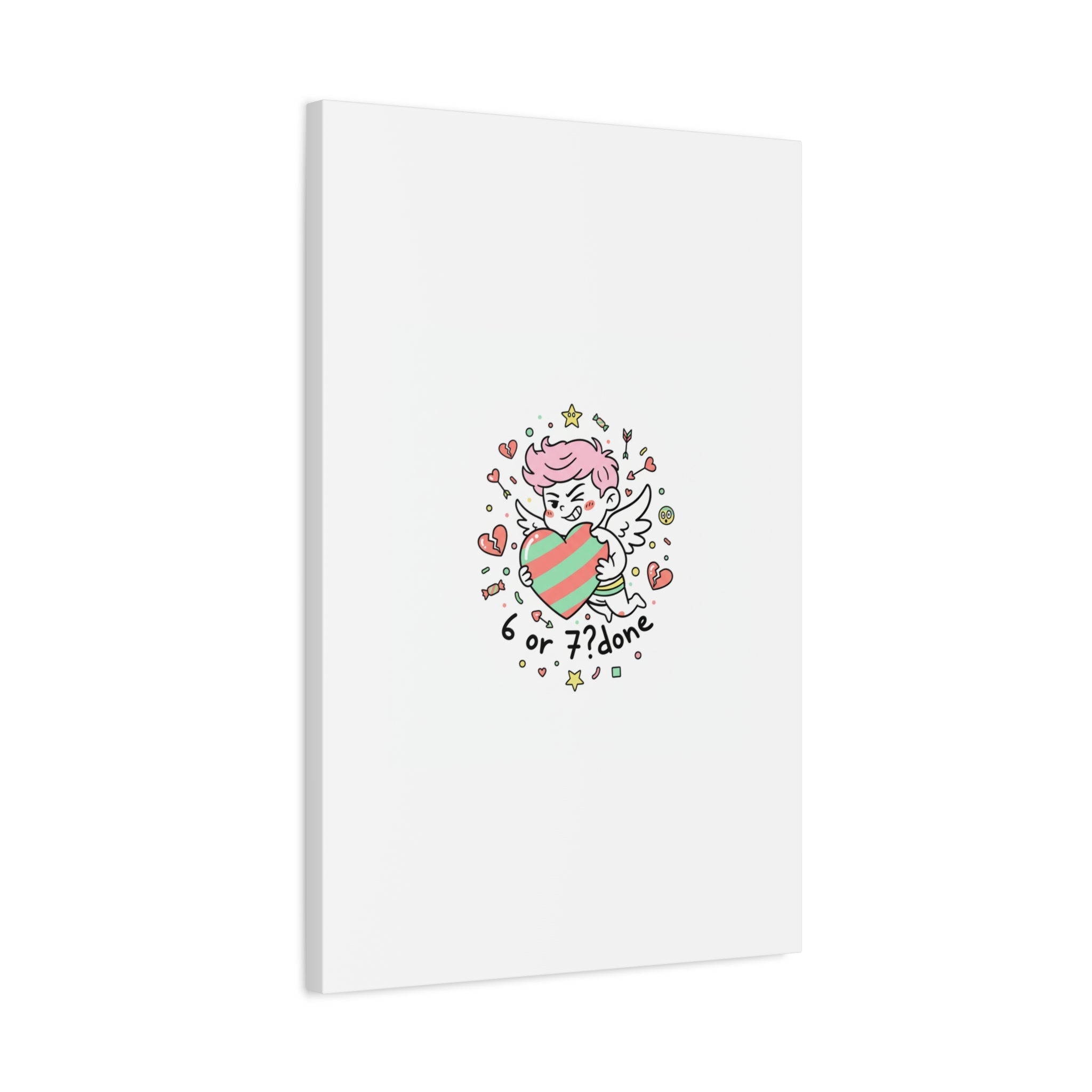 Weird Cupid heart illustration Canvas | Weird Valentine, quirky chaotic love