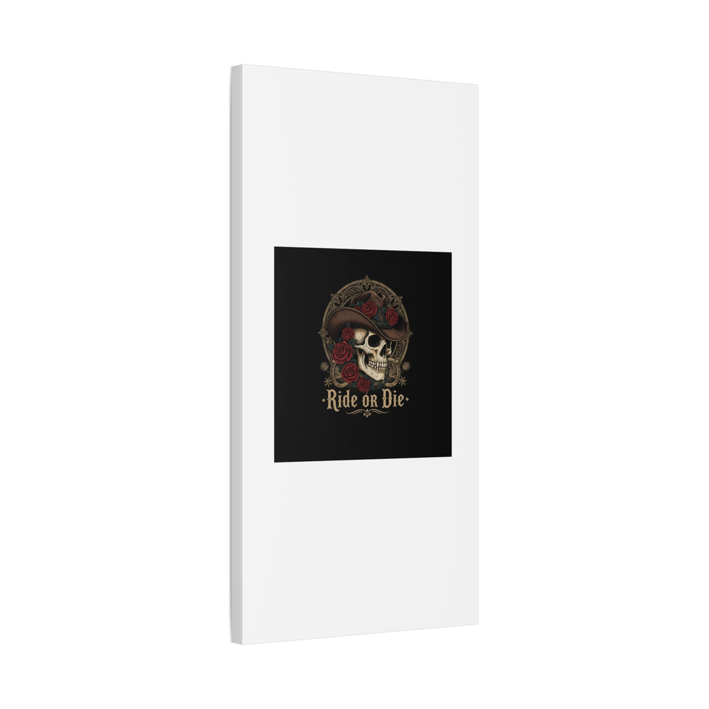 Ride or Die Skull Canvas | Western Skull Art, Gothic Americana