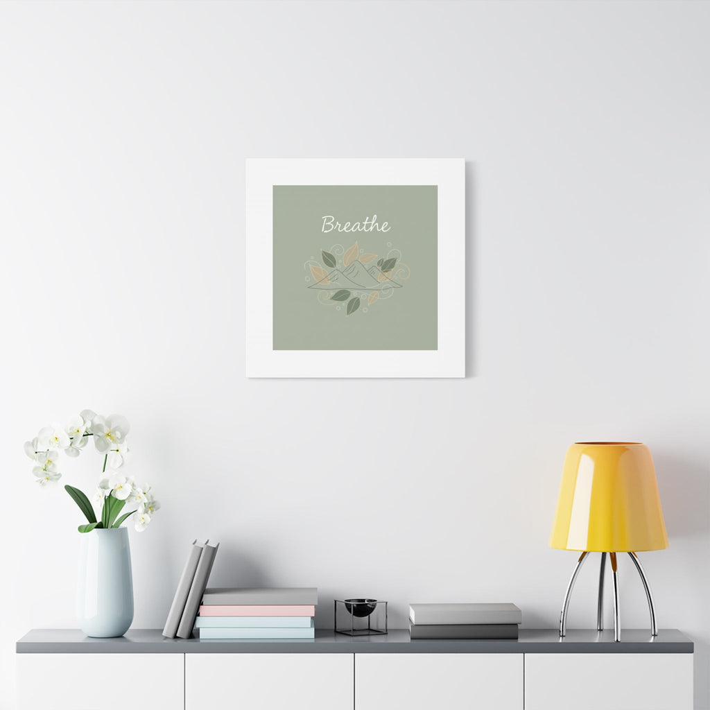 Breathe Mountain Line Canvas | Nature Symbols, Minimal Forest Wall Art
