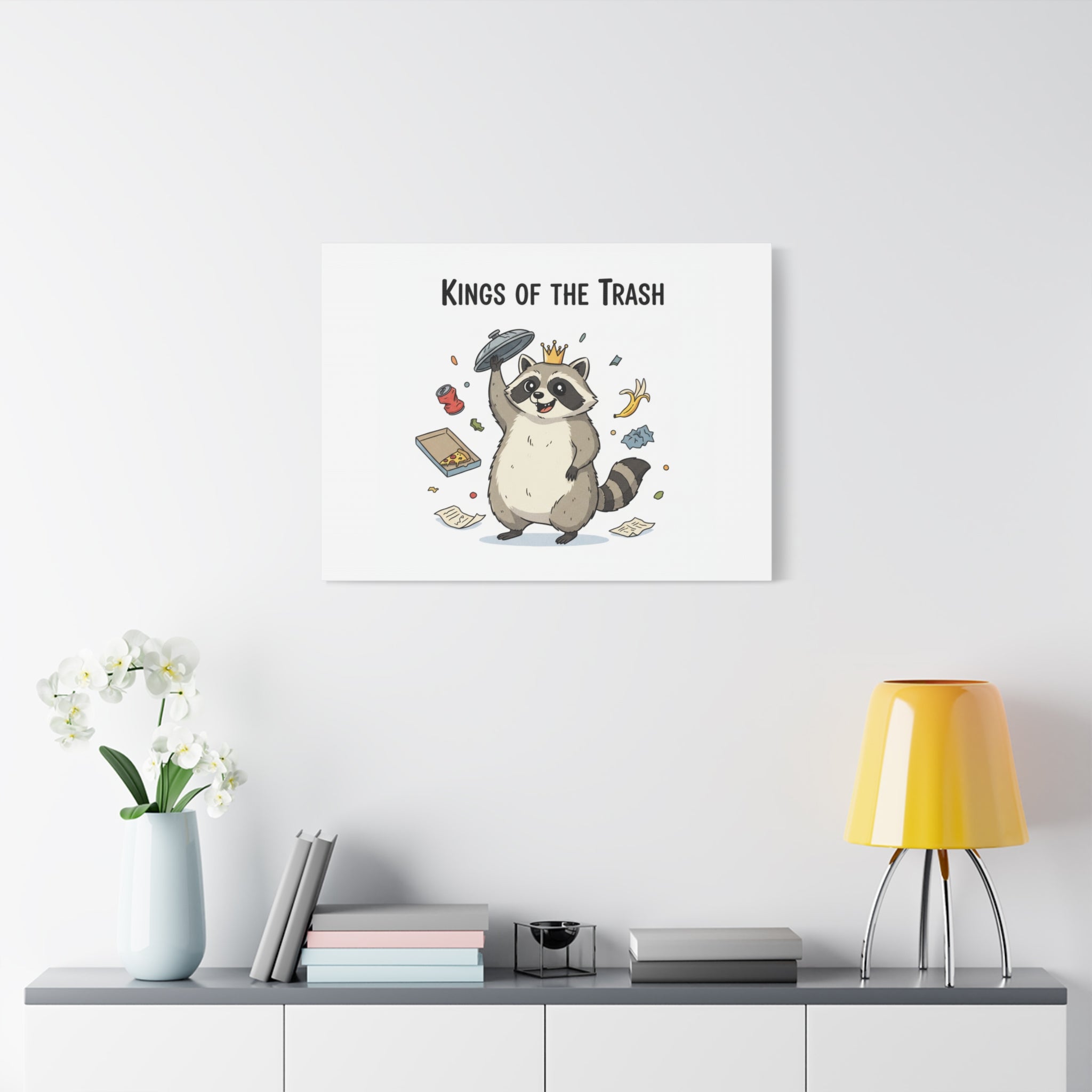 Kings of the Trash Canvas, Raccoon Doodle | Trash Panda, Goofy Critter Art