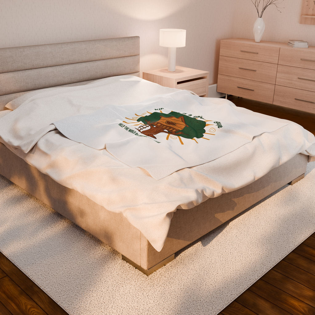 Kindness Is a Universal Language Plush Blanket | eco humor, sustainable living