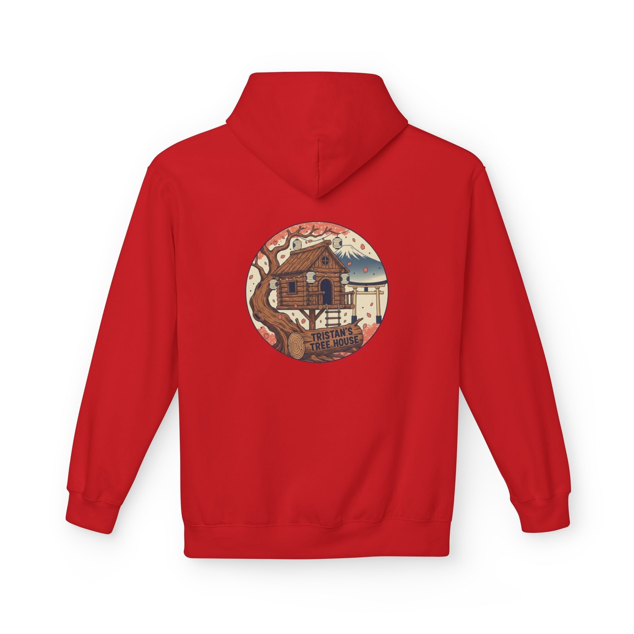 Hoodie — “Love is a Universal Language” Cozy Retro Cabin Graphic Hoodie