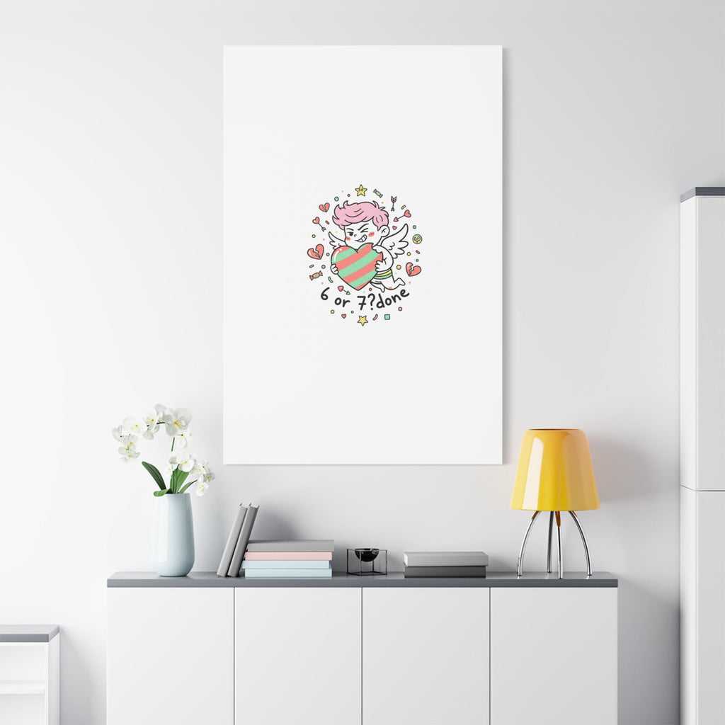 Weird Cupid heart illustration Canvas | Weird Valentine, quirky chaotic love
