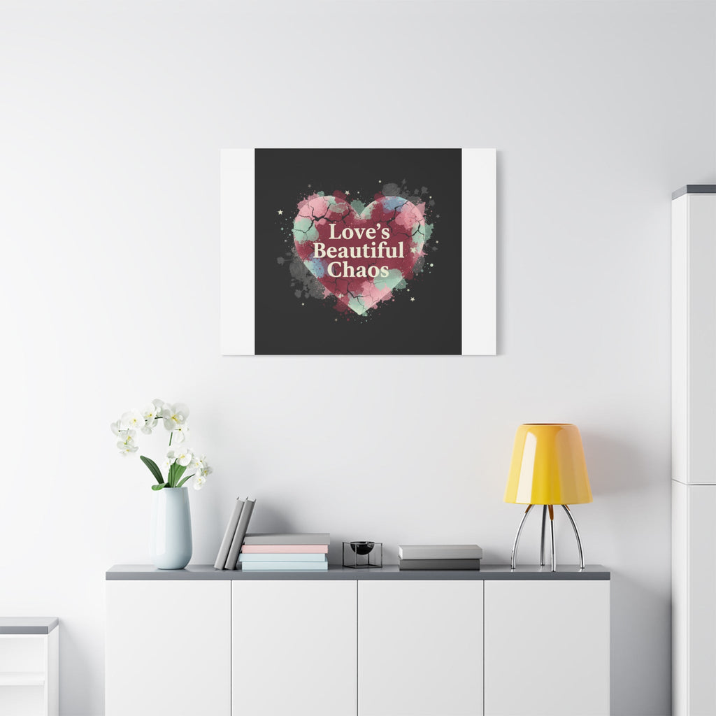 Love's Beautiful Chaos Canvas Print | Soft Grunge Hearts, Distressed Heart Art